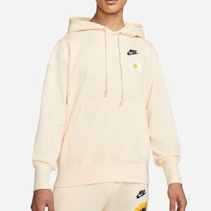 Nike Sportswear NSW Men's French Terry ivory Hoodie embroidered daisy XL